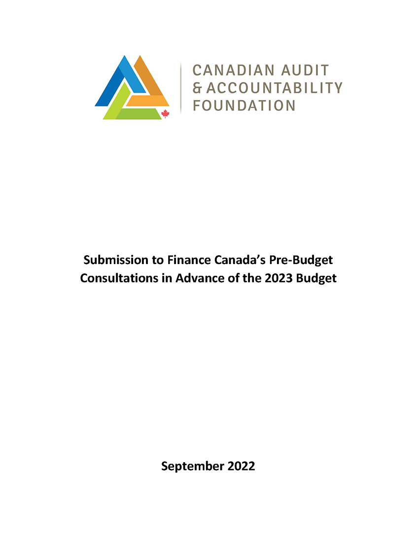 2023 Pre-Budget Submission to House of Commons Standing Committee on Finance
