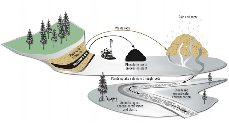Illustration Showing the Potential Environmental Impacts of a Mineral Extraction Process