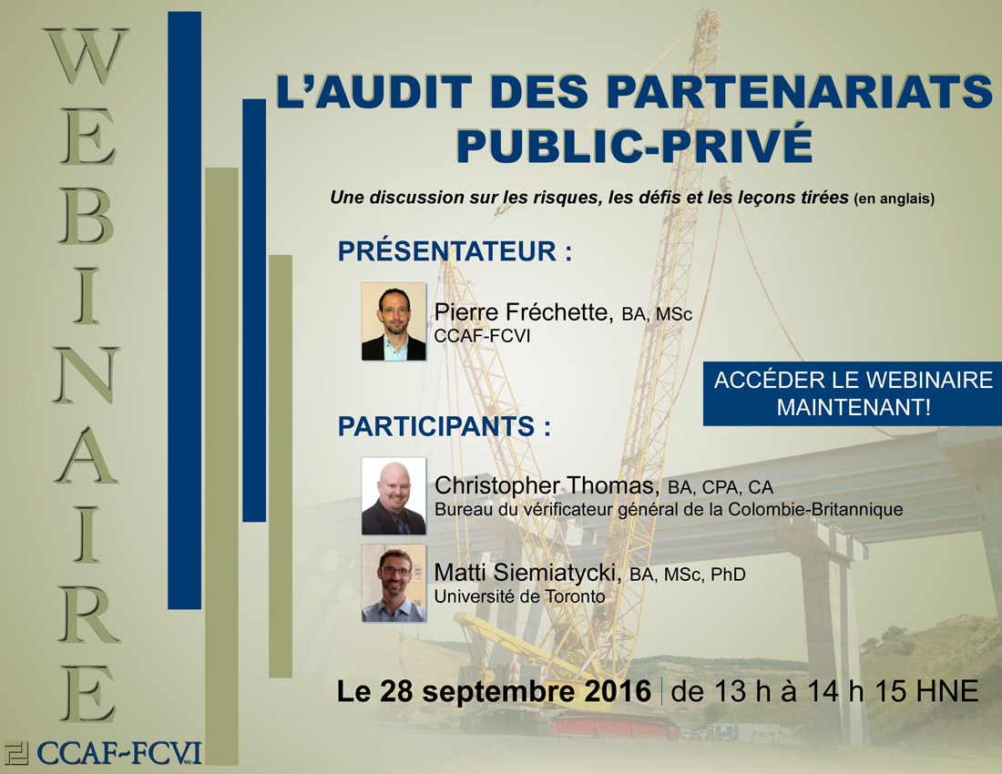 Webinaire sur l’audit des partenariats public-privé (en anglais)